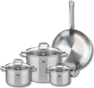 Image de Set de 1 Poêle de cuisson 32 cm et 3 faitouts 16, 20 et 26 cm Elo Profi Citrin
