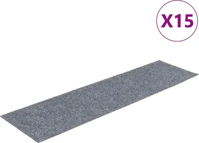 Image de vidaXL Tapis de sol auto-adhésifs 15 pcs. 76x20 cm Gris clair Rectangulaire