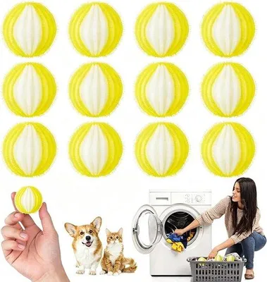 Produktbild von Haarverwijderballen für Waschmaschinen & Trockner - 50 Stück - Pluizenverwijderer für Hunde & Katzen - Trocknerballen - Haarvanger Waschmittel - Anti-Haar-Trocknerballen