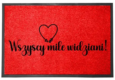 Produktbild von TabPrint Fußmatte 40x60 Rot Lustiger Spruch "Alle Herzlich Willkommen"