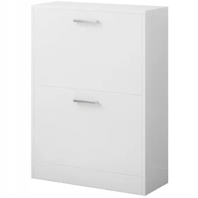 Image de Meuble à chaussures blanc, étagère à chaussures, commode, armoire, loft, moderne, 60 cm