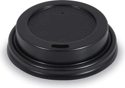 Produktbild von 200x Domdeckel schwarz für Pappbecher und EPS-Thermobecher mit Ø 73mm