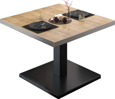 Produktbild von BM | Bistro Loungetisch | B:T:H 70 x 70 x 41 cm | Eiche / Schwarz | Bistro Tisch Loungetisch