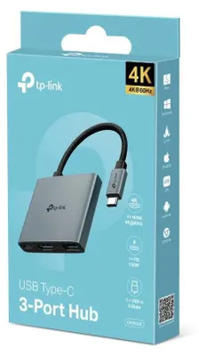 Produktbild von TP-Link UH3020C Schnittstellen-Hub USB Typ-C 5000 Mbit/s Grau