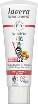 A tube of Lavera Kids toothpaste.