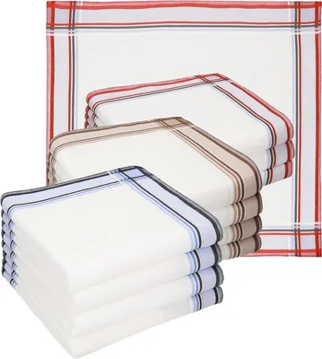 Productafbeelding van Zakdoeken Set - Stoffen zakdoeken - Dagelijks gebruik - 100% Katoen - 40x40cm - Wit