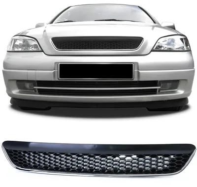 Kühlergrill Sportgrill Grill Schwarz Waben Gitter für Opel Astra G ab 1997-2004 – Produktansicht