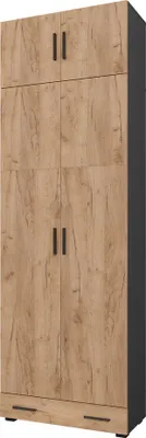 Produktbild von Mehrzweckschrank Vicco Ingo Anthrazit/Goldkraft Eiche 80 x 241.2 cm mit Schrankaufsatz und Schubladenmodul, Model 55808