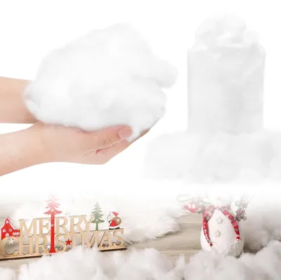 Kunstsneeuw 200 g, weiße Faserwatte für Weihnachtsdeko