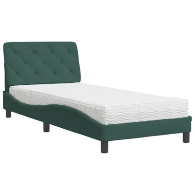 Produktbild von Bett mit Matratze Dunkelgrün 80x200 cm Samt