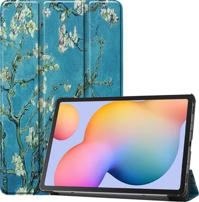 Produktbild von Mobigear Dreifach-Faltetui für Tablet, Hülle für Samsung Galaxy Tab S6 Lite, Klapphülle - Mandelblütenmuster