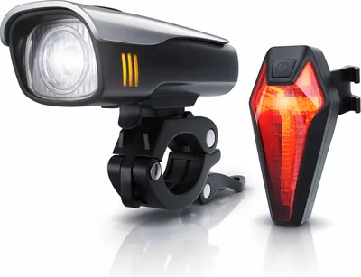 Produktbild von Aplic LED svetelná súprava na bicykel s predným a zadným svetlom - osvetlenie bicykla s batériou / schválené StvZO
