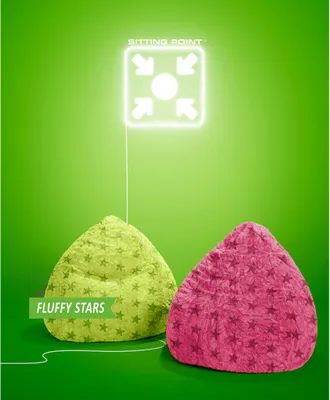 Produktbild von BeanBag Fluffy Stars L 70 x 90 cm,  Tuerkis