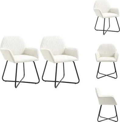 Produktbild von vidaXL Esszimmerstühle 2 Stk. Creme Stoff -  Esszimmerstühle