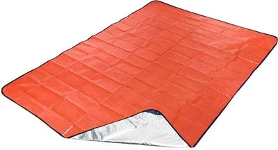 Obrázok produktu pre Notredner – izolačná záchranná fólia, 210 x 150 cm, extra hrubá, recyklovateľná, vodotesná, vhodná na kempovanie, turistiku, outdoorové aktivity a prežitie, oranžová