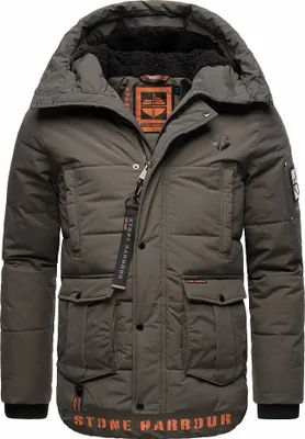 Produktbild von Stone Harbour Herren warme Winterjacke Steppjacke Parka Outdoor Mantel Admaroo Anthrazit Gr. 54 - XXL