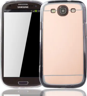 Productafbeelding van Samsung Galaxy S3 / S3 NEO telefoonhoesje met spiegel, zachte hoes, beschermend hoesje, roze goud