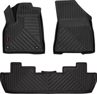 Immagine prodotto di tappetini in gomma 3D per auto - set di tappetini per auto - tappetini in gomma per tutte le stagioni - tappetini antiscivolo e impermeabili - adatti per Peugeot 5008 I (2008-2017)