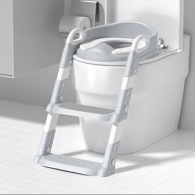 Imagen del producto de Escalón plegable para el entrenamiento del niño en el uso del inodoro - Para un entrenamiento cómodo en el uso del inodoro, color gris