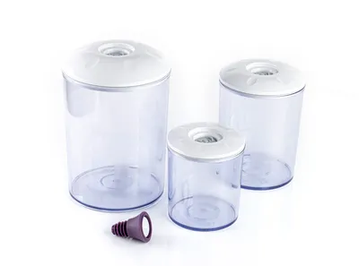 Produktbild von Vakuumierbehälter Set VCK 525, rund, 0,75 / 1,5 / 3 Liter, mit Deckel, für Speisekammer, Kühl- und Gefrierschrank