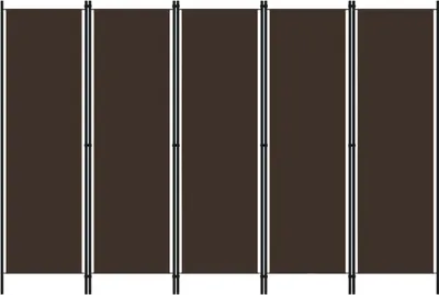Image de Cloison de séparation 5 panneaux Marron 250x180 cm