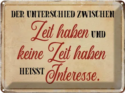 Produktbild von vianmo Blechschild 30x40 cm Unterschied Zeit haben Spruch Zitat