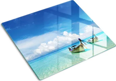 Produktbild von Glasplatte zum Schutz der Kochfläche – Abdeckung für die Kochplatte – Abdeckung für Induktionskochfelder – 60x52 cm – Einfache Reinigung – Gehärtetes Glas – Strandboote
