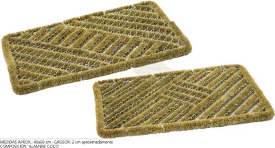 Produktbild von Hidalgo Fußmatte Fasern Fasern Fasern Kokosnuss Draht Fußmatte 60 x 40 cm