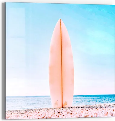 Produktbild von DEQORI Glasbild Echtglas 30x30 cm 'Surfsehnsucht' Wandbild Bild modern Deko