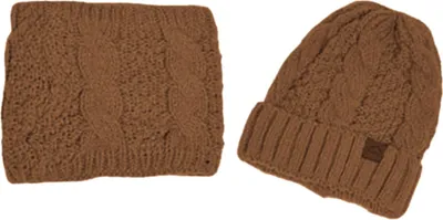 Produktbild von STILVORA Mützen, Strickmütze und Schal Set, Warmes Winterset für Damen und Herren, Ideal für Kälte, Stylisch und Bequem, Braun