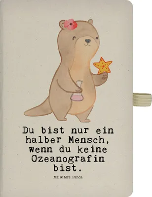 Produktbild von Mr. & Mrs. Panda notizbuch Ozeanografin Herz - Transparent - Geschenk, Kladde, Meeresbiologe, Spruch, Tagebuch, A5, Journal, Lustig, Studium, Adressbuch