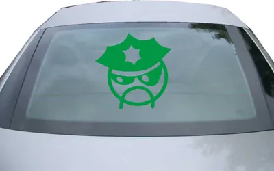 Produktbild von Indigos UG - Aufkleber Heckscheibe & Motorklappe DE6133 - grün - 600x600 mm - police - Auto Scheiben Fenster Heckklappe Tuning Racing JDM - Die cut