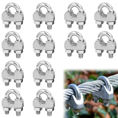 12 Stück Kabelklemmen 2 mm, Edelstahl 304, M2 Bügelkabelklemme
