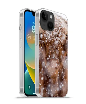 Produktbild von MuchoWow® Handyhülle Schutzhülle Hülle für Apple iPhone 14 - Softcase Schottischer Highlander - Hörner - Schnee Silikon Softcase Handy Hülle - Mobiltelefonhülle