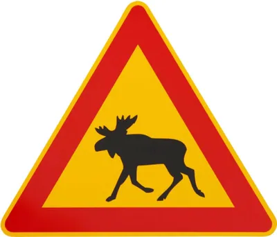 Produktbild von ORIGINAL Verkehrszeichen Nr. 101 m. Sonder-Symbol. Elch 630 mm SL Gelb Verkehrsschild RAL-Gütezeichen Schild Verkehrsschilder Schilder Straßenschild Straßenzeichen Straßenschilder Norwegen