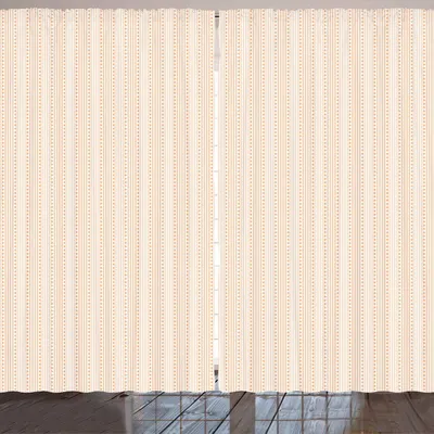 Produktbild von ARANDE Geometrisch Gardine, Zusammenfassung vertikale Wellen mit Punkten in Pastellfarben Wiederholung Entwurf, 280 x 175 cm, Pfirsich Heller Pfirsich Weiß