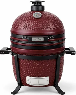 Produktbild von PATTON Kamado Grill Holzkohlegrill "PREMIUM", Grill Ø33.5cm, Bordeaux