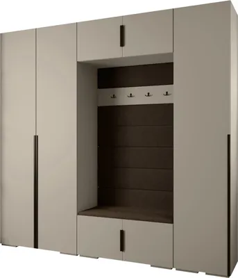 Produktbild von MEBLE KRYSPOL Inova 1 Möbelset Garderobe, 236,7x250x47cm - Kaschmir, Manila 04, Schwarz