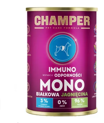 Productafbeelding van CHAMPER Immuun Monoproteïne Lam - Natvoer voor honden - 400g