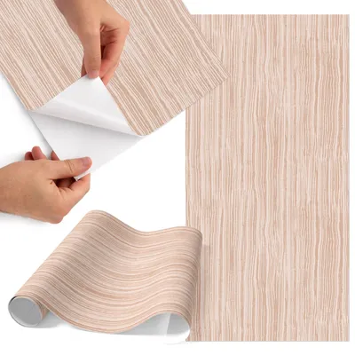 Produktbild von Möbelfolie 50x100 cm - Klebefolie Möbel - Selbstklebende Folie - Folie für Möbel - Möbelfolie Küche - Klebefolie Küche - Möbelfolie Schrank - Wasserdicht - Abwaschbar - Selbstklebend - Luftblasenfrei - Rückstandslos entfernbar - Holzleinen