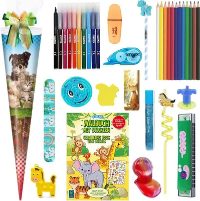 Produktbild von Stylex Schultüte Haustiere 70 cm gefüllt