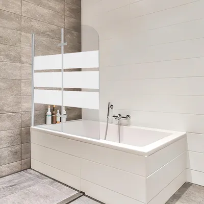Zdjęcie produktu dla TolleTour parawan składany do wanny Parawan nawannowy 180° ESG NANO Easy Clean szklany 2-częściowy składany 100*140CM biały