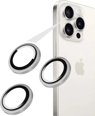Image de Verre de caméra pour iPhone 16 Pro/ 16 Pro Max, Verre de caméra fixe invisible, argenté