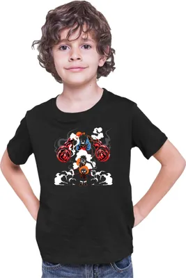 Produktbild von Kinder T-Shirt Japan Anime Manga One Manga Piece Anime 14 Straw Monkey, 5-6 Jahr - 116 / Schwarz