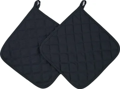 Produktbild von 2er Set Topflappen aus Baumwolle, 24x24 cm, schwarz