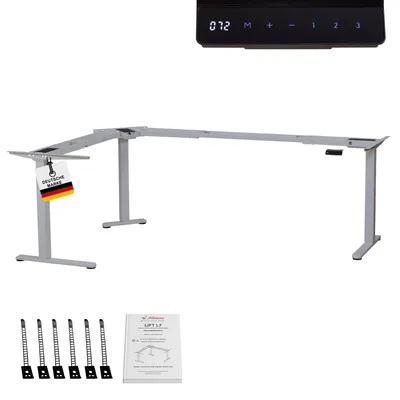 Produktbild von Albatros LIFT L7S Gestell für Eckschreibtisch Höhenverstellbar Elektrisch silber - Winkelschreibtisch Memoryfunktion, - Schreibtischgestell Höhenverstellbar und Stufenlos