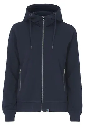 Produktbild von Cottover - Hoodie mit durchgehendem Reißverschluss für Damen, Sweatshirt-Stoff ET301 (M) (Marine)