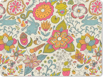 Produktbild von MuchoWow® Mauspad Mousepad Mädchen - Kaninchen - Frosch - Muster - Mädchen - Kinder - Kinder - Kind 23x19 cm - Mousepads - Maus Mat - Pad - Mausunterlage - Schreibtischunterlage - Mauspad
