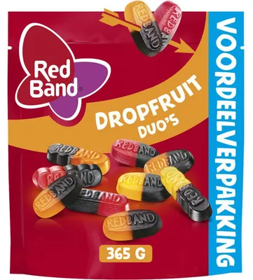 Zdjęcie produktu dla Red Band Dropfruit Duo's XL mieszanka gum owocowych 365g - owocowe słodycze