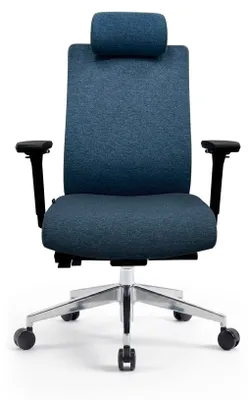 Image de JAN NOWAK Chaise de bureau ergonomique, bleu foncé, VECTOR – ergonomique et confortable pour le bureau et le télétravail